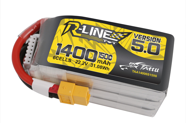 fpv無人機電池Tattu R-Line 5.0版本 1400mAh 22.2V 150C 6S1P