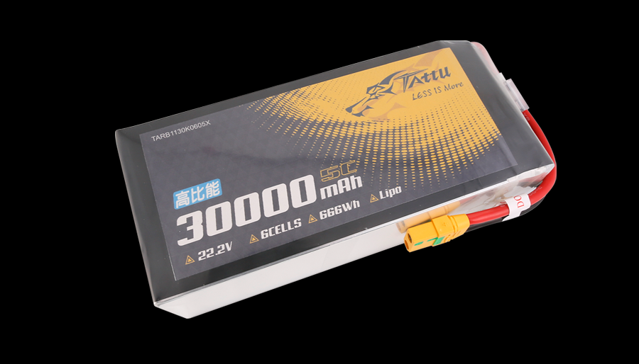 30000mAh高比能NMC半固態軟包無人機電池5C 22.2V 6S1P